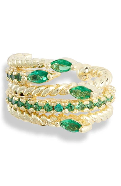 Shop Melinda Maria Ryan Ear Cuff In Emerald