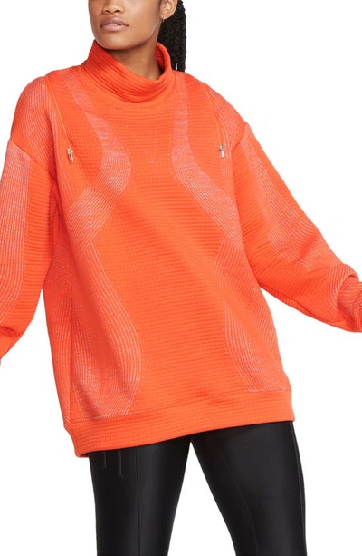 Shop Nike City Ready Training Sweatshirt In Electro Orange/ Reflect Black