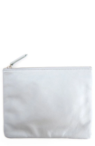Shop Royce New York Leather Travel Pouch In Silver