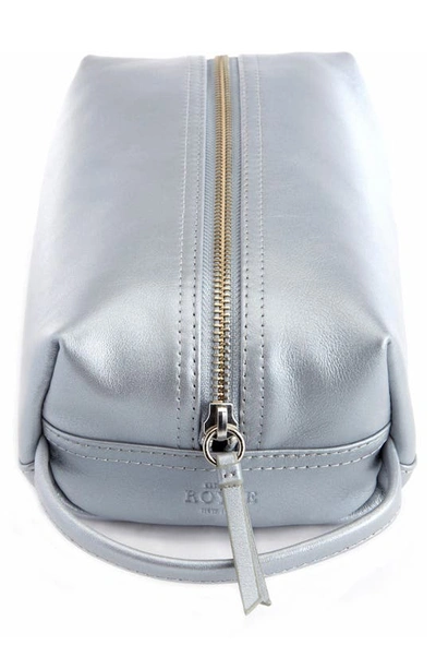 Shop Royce Compact Leather Toiletry Bag In Silver