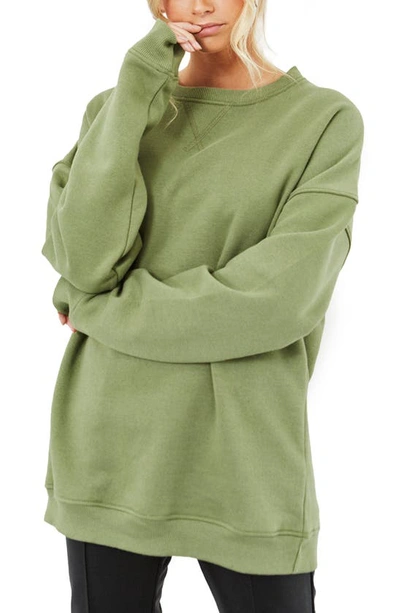 Shop 4th & Reckless Natalia Oversize Sweatshirt In Khaki