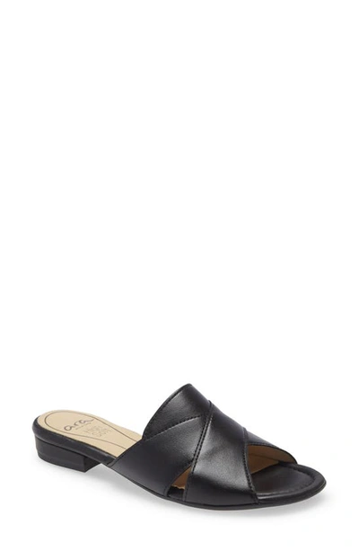 Shop Ara Val Slide Sandal In Black Leather