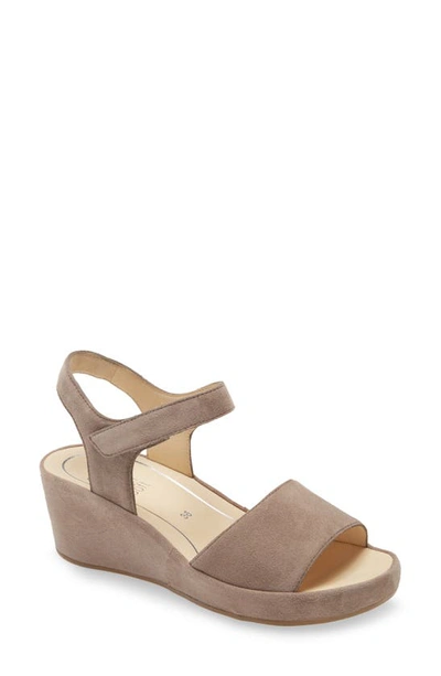 Shop Ara Rouge Wedge Sandal In Taupe Suede