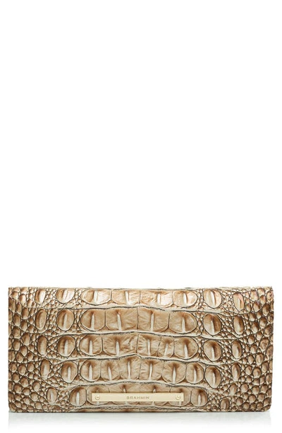 Shop Brahmin Ady Croc Embossed Leather Wallet In Cappuccino Ombre Melbourne