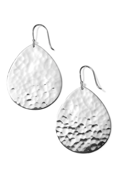 Ippolita Sterling Silver Classico Cringle Hammered Teardrop Drop Earrings In Silver