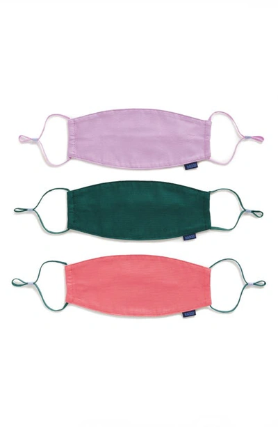 Shop Baggu Assorted 3-pack Organic Cotton Adult Face Masks In Watermelon Slice