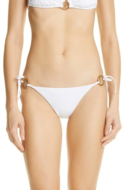 Shop Versace Medusa Charm Bikini Bottoms In Optic White