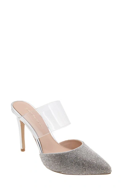 Shop Bcbgeneration Harlina Mule In Silver Rhinestones / Clear