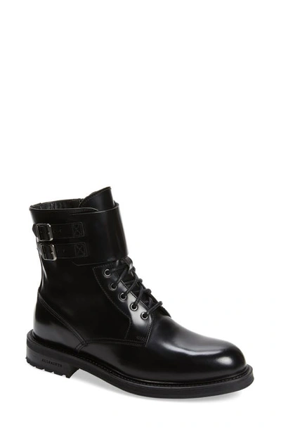 Shop Allsaints Brigade Combat Boot In Black Leather