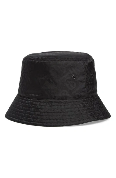 Shop Burberry Monogram Jacquard Bucket Hat In Black
