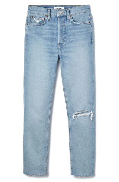 Shop Re/done '90s High Waist Tapered Skinny Jeans In Worn Light Blue