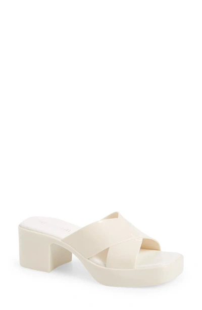 Shop Jeffrey Campbell Bubblegum Platform Sandal In Cream Shiny