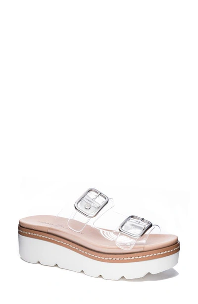 Shop Chinese Laundry Surf's Up Platform Slide Sandal In Clear Vinyl