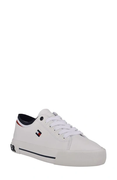 Shop Tommy Hilfiger Fauna Sneaker In White Faux Leather