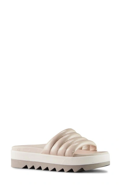 Shop Cougar Prato Slide Sandal In Vanilla Patent Leather