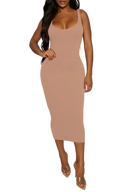 Shop Naked Wardrobe The Nw Hourglass Midi Dress In Coco