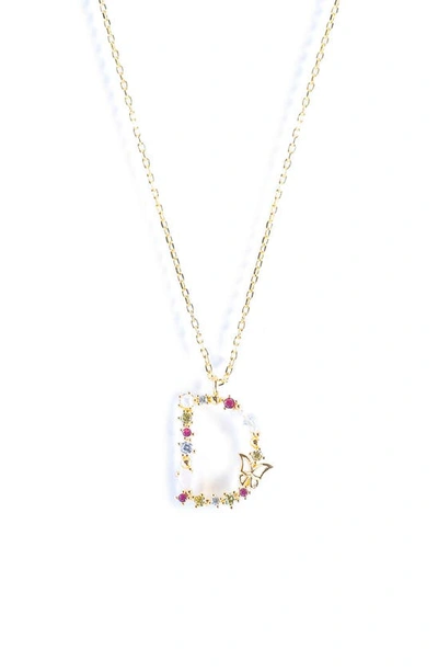 Shop Girls Crew Flutterfly Initial Necklace In Gold D