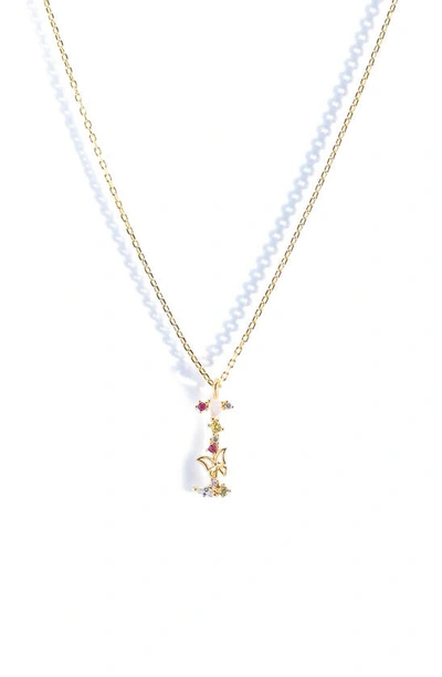 Shop Girls Crew Flutterfly Initial Necklace In Gold I