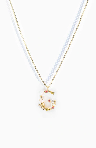 Shop Girls Crew Flutterfly Initial Necklace In Gold G