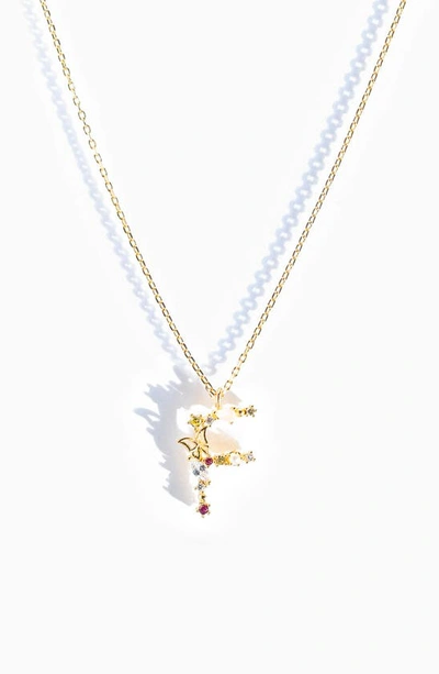Shop Girls Crew Flutterfly Initial Necklace In Gold F