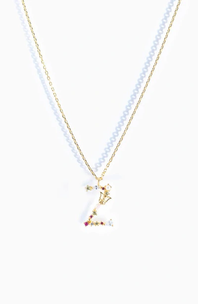 Shop Girls Crew Flutterfly Initial Necklace In Gold Z