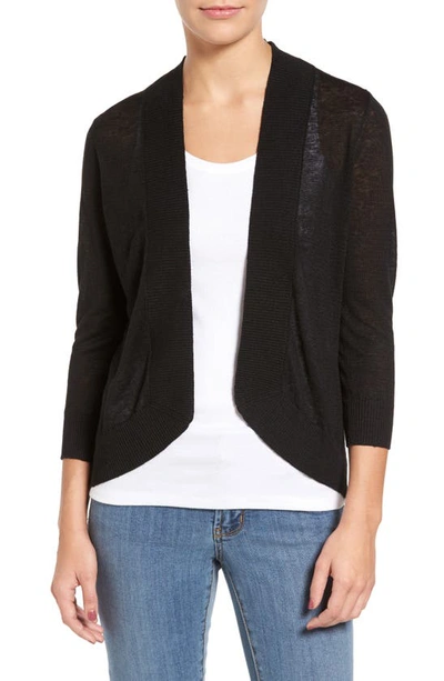 Shop Tommy Bahama Lea Linen Cardigan In Black