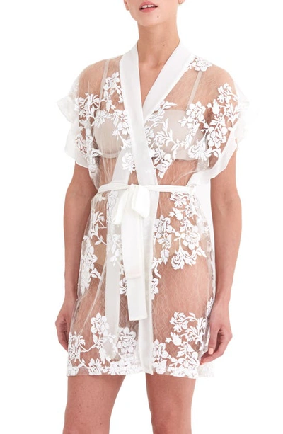 Shop Rya Collection Charming Lace Wrap In Ivory