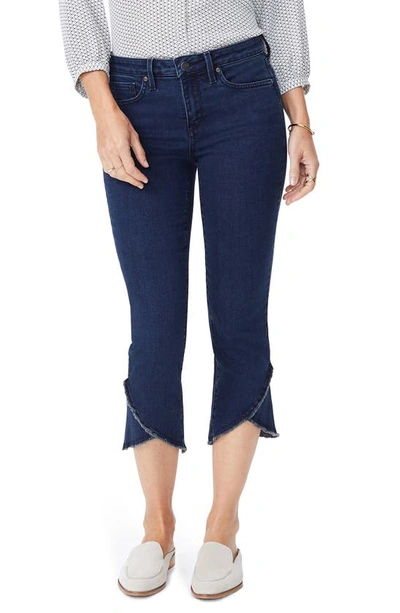 Shop Nydj Crisscross Fray Hem Capri Jeans In Firesky