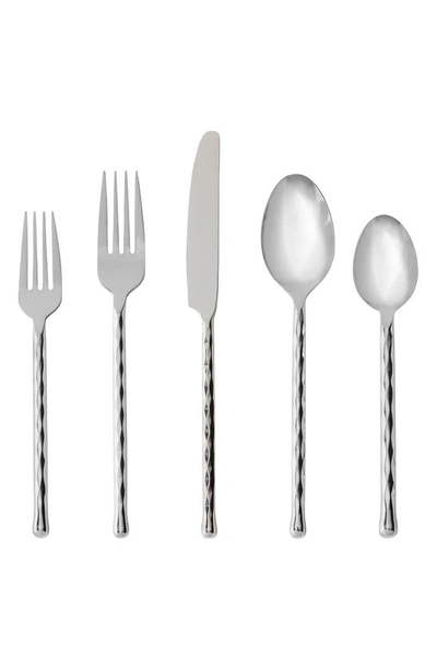 Shop Fortessa Spindle 5-piece Place Setting In Silver