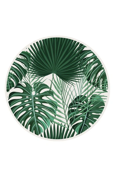 Shop A & A Story Round Vinyl Mat In Split Leaf Palm