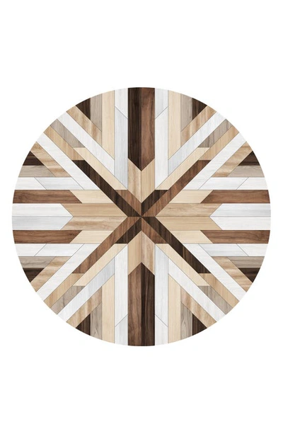 Shop A & A Story Marquetry Round Vinyl Mat In Marquetry X