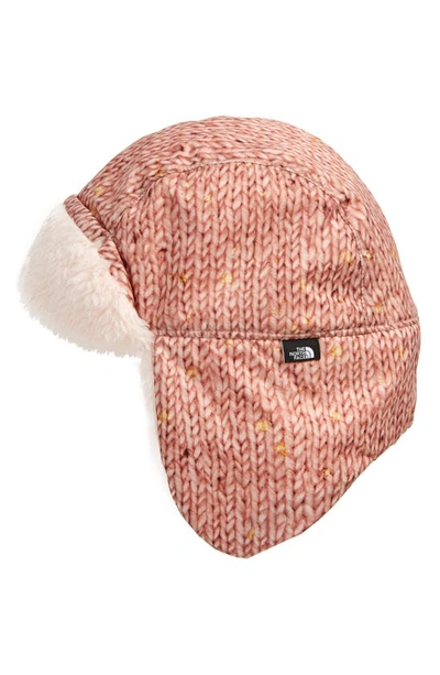 Shop The North Face Littles Faux Fur Lined Trapper Hat In Pink Clay Confetti Sweater