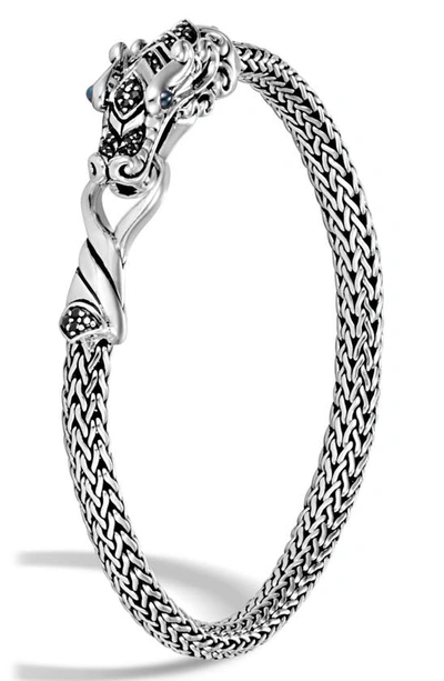 Shop John Hardy Legends Naga Bracelet In Silver/ Black Sapphire
