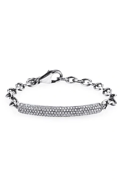 Shop Sheryl Lowe Diamond Pavé Bar Bracelet In Sterling Silver/ Diamond