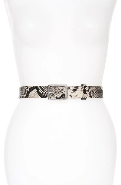Shop Rag & Bone Boyfriend Snake Embossed Leather Belt In Black/ White