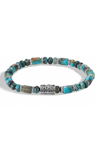 Shop John Hardy Turquoise Bead Bracelet In Silver