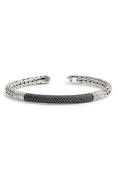 Shop John Hardy Classic Chain & Gemstone Cuff Bracelet In Silver/ Black Sapphire
