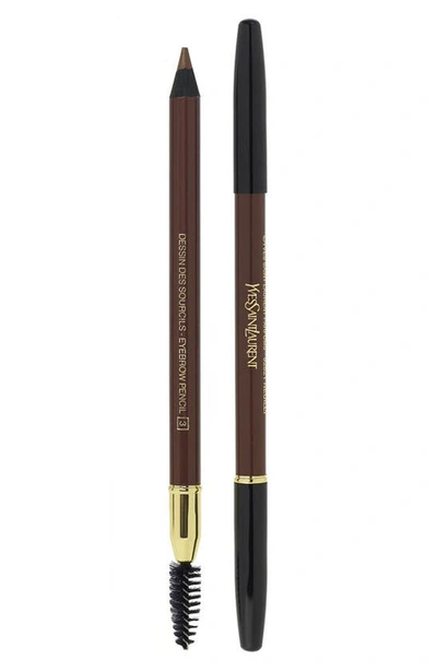 Shop Saint Laurent Eyebrow Pencil In 002 Dark Brown