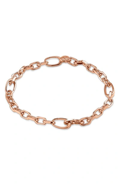 Shop Monica Vinader Alta Capture Mini Link Bracelet In Rose Gold