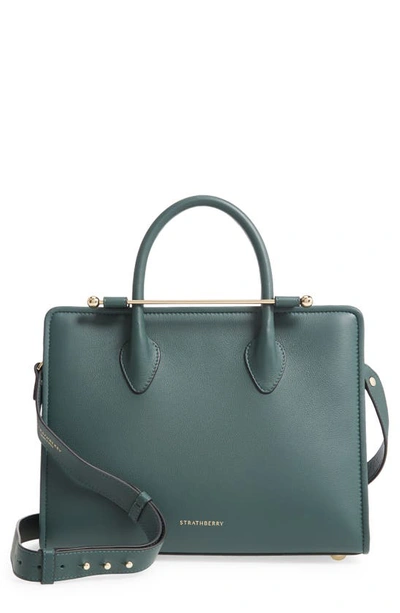 STRATHBERRY: Midi Tote bag in leather - Bottle Green  Strathberry shoulder bag  MIDI TOTE (TS) - W online at