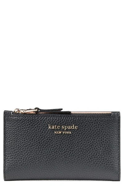 Shop Kate Spade Small Roulette Slim Bifold Wallet In Black