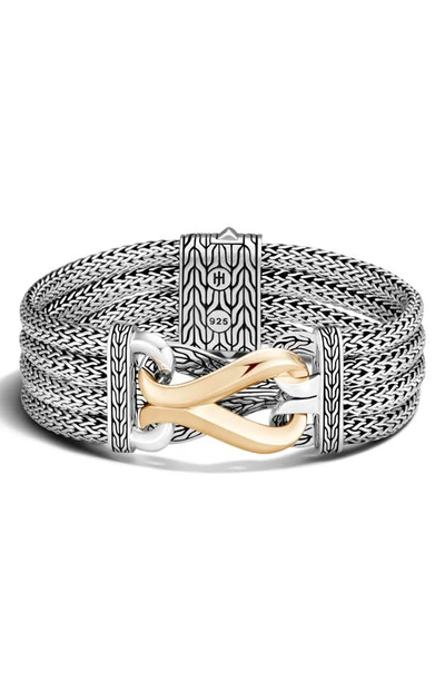 Shop John Hardy Asli Classic Chain Link Multi Row Bracelet In Gold/silver