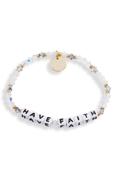 Shop Little Words Project Faith Beaded Stretch Bracelet In Empire