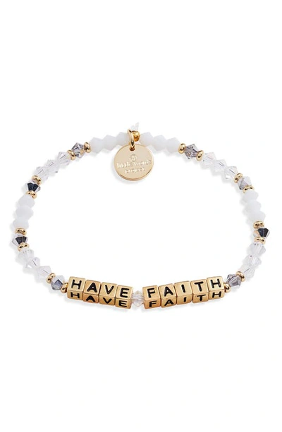 Shop Little Words Project Have Faith Beaded Stretch Bracelet In Empire