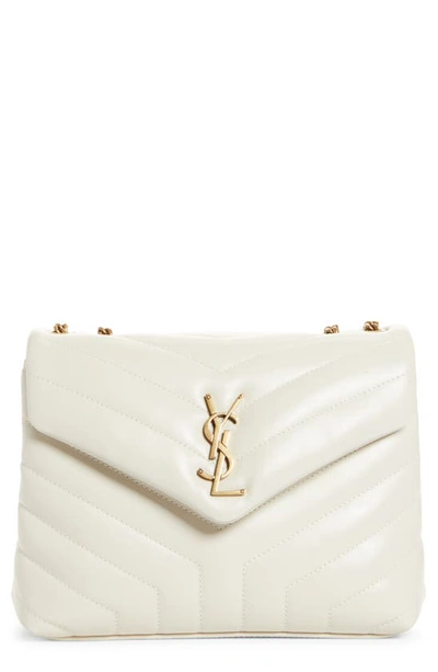 Shop Saint Laurent Medium Loulou Puffer Quilted Leather Crossbody Bag In 9207 Crema Soft
