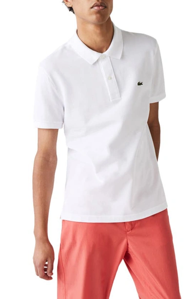 Shop Lacoste Slim Fit Piqué Polo In White