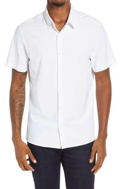 Shop 7 Diamonds American Me Slim Fit Short Sleeve Button-up Performance Shirt In White