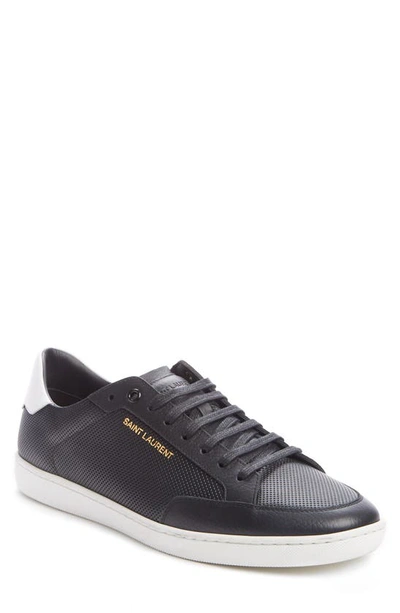 Shop Saint Laurent Low Top Sneaker In Black/ Black/ Optic White