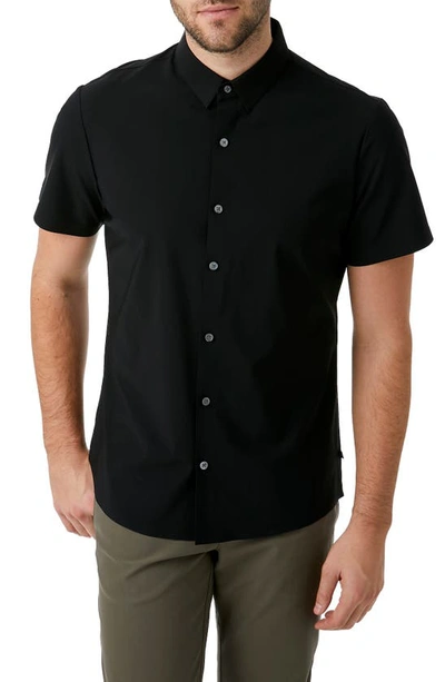 Shop 7 Diamonds American Me Slim Fit Short Sleeve Button-up Performance Shirt In Black