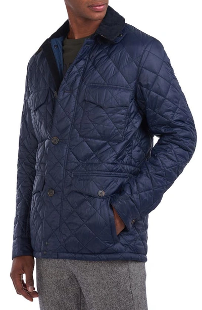 Shop Barbour Dorped Quilted Jacket In Navy